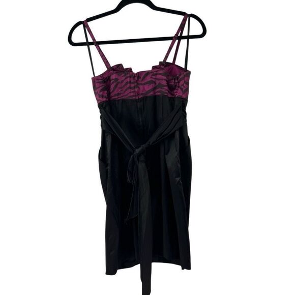 Y2K‎ Black Pink Zebra Print Mini Party Dress Sz S Semi Formal Vintage - Picture 3 of 8